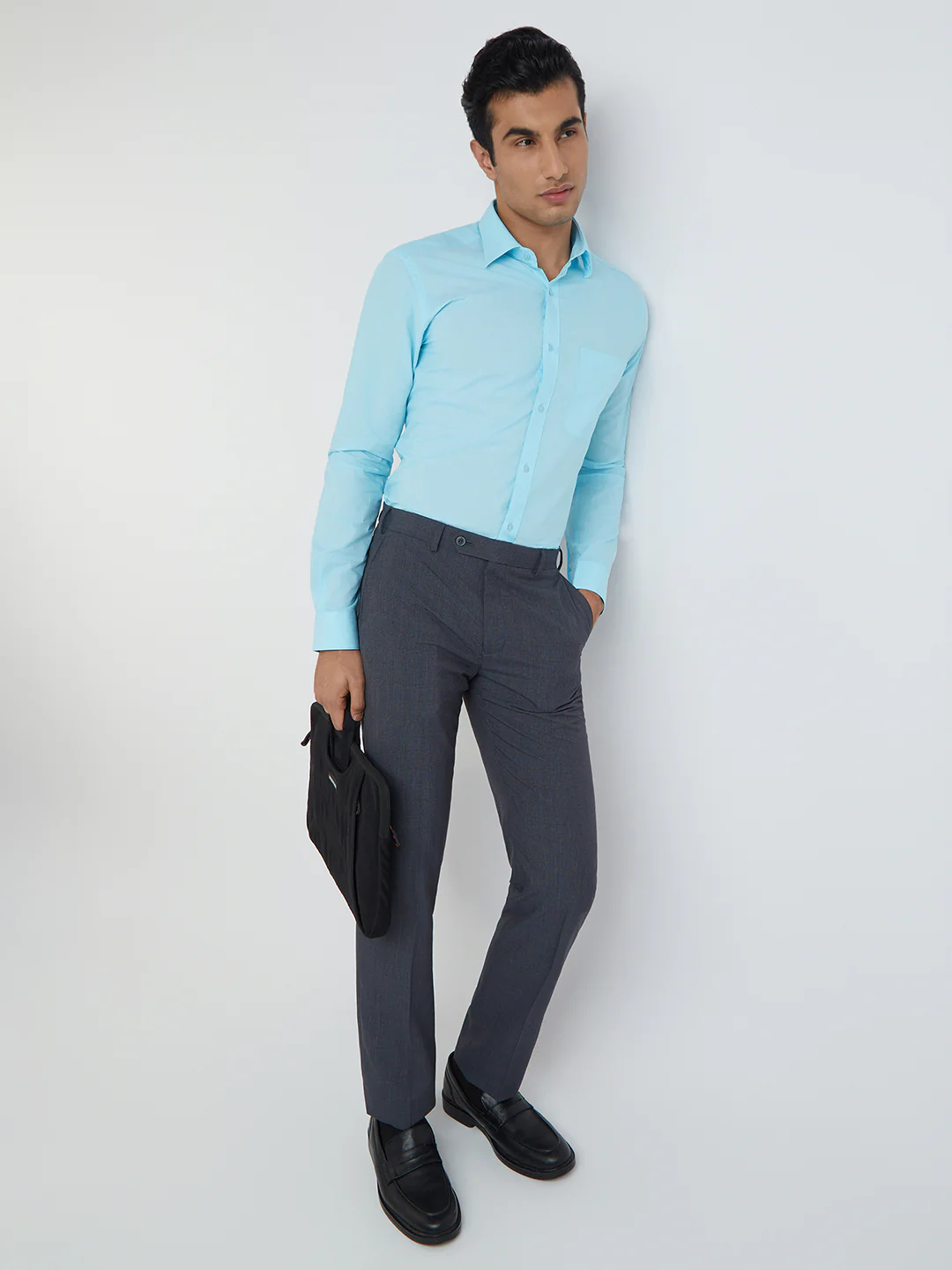 Raymond Green Solid Slim Fit Full Sleeve Cotton Shirt - Image 6