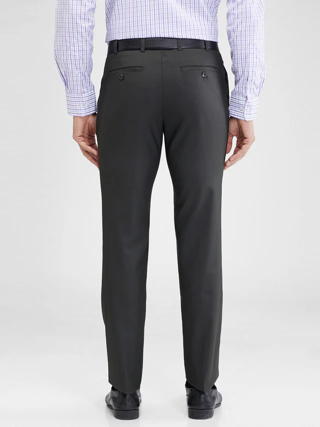 Raymond Green Solid Slim Fit Polyester Blend Trouser - Image 5