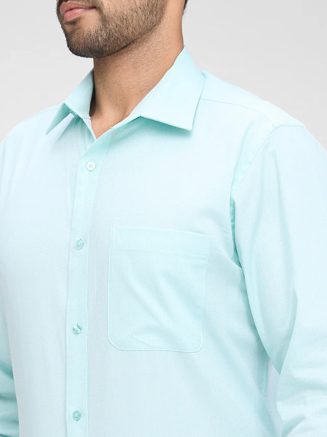 Raymond Green Structure Slim Fit Full Sleeve Cotton Shirt - Image 7
