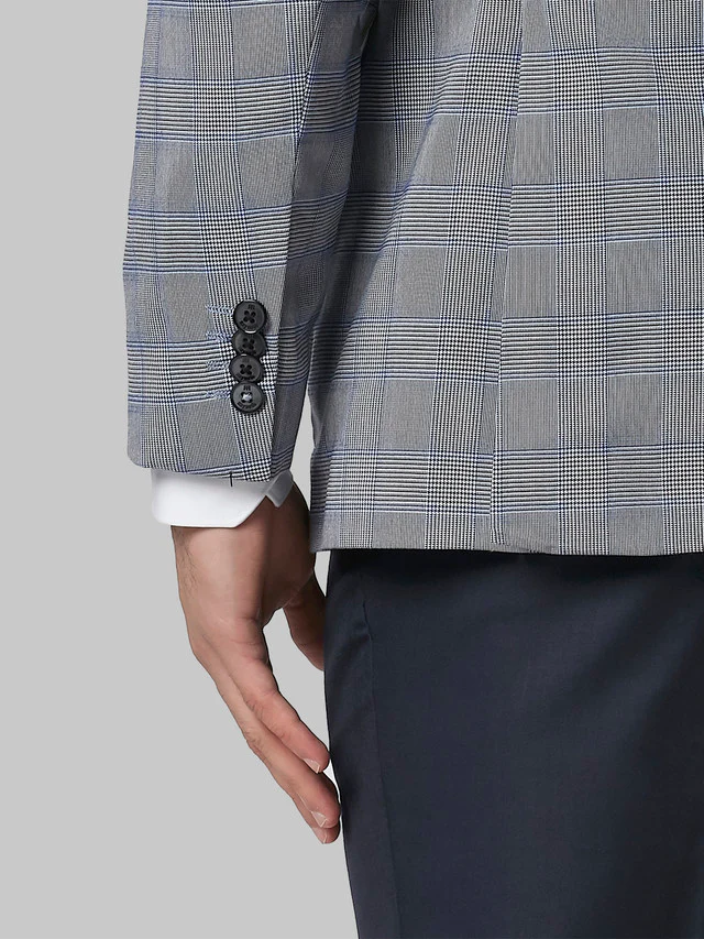Raymond Grey Checks Regular Fit Terylene Blend Blazer - Image 7
