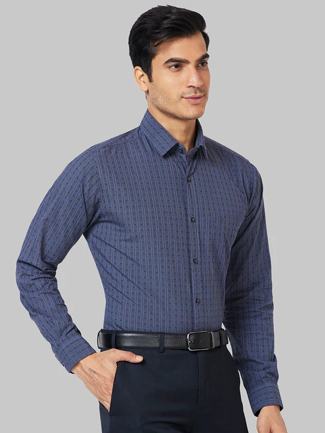 Raymond Grey Checks Slim Fit Cotton Casual Shirt - Image 2