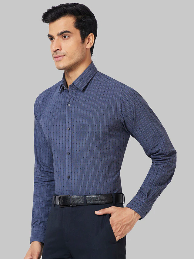 Raymond Grey Checks Slim Fit Cotton Casual Shirt - Image 3