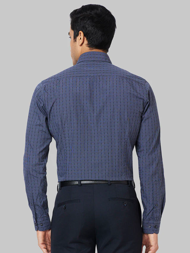 Raymond Grey Checks Slim Fit Cotton Casual Shirt - Image 4