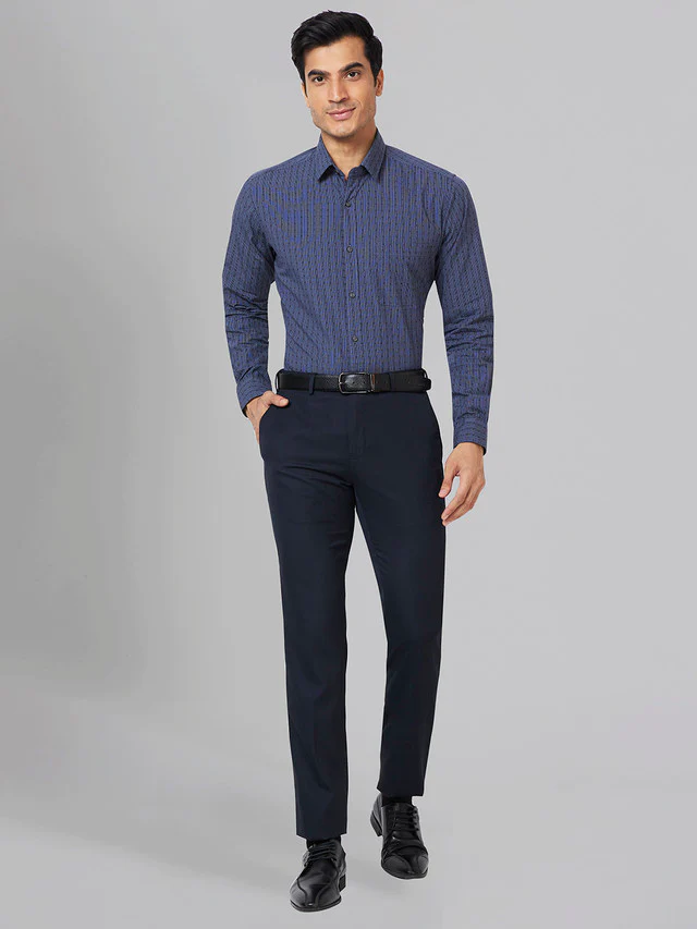 Raymond Grey Checks Slim Fit Cotton Casual Shirt - Image 5