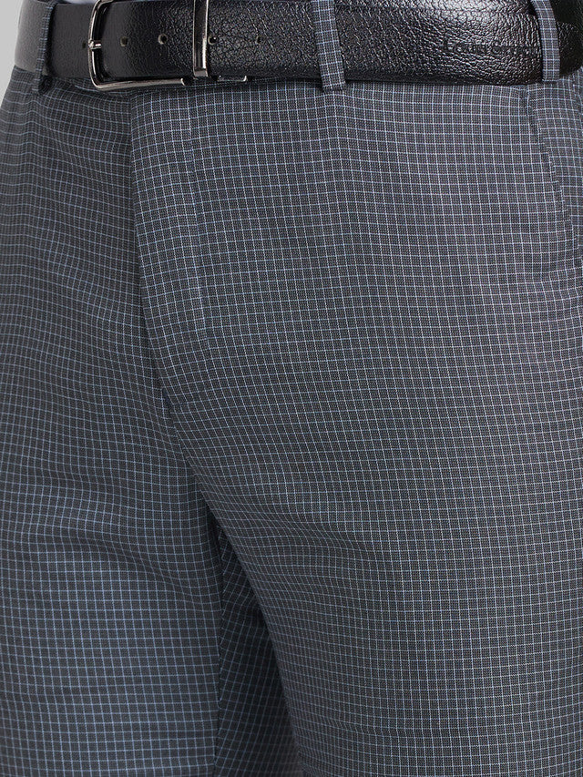 Raymond Grey Checks Slim Fit Polyester Blend Trouser - Image 6