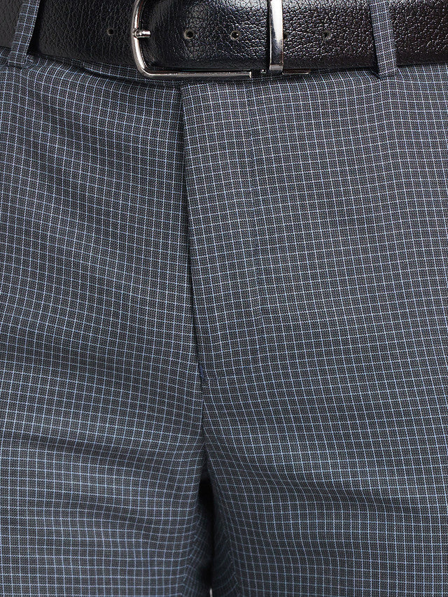 Raymond Grey Checks Slim Fit Polyester Blend Trouser - Image 7