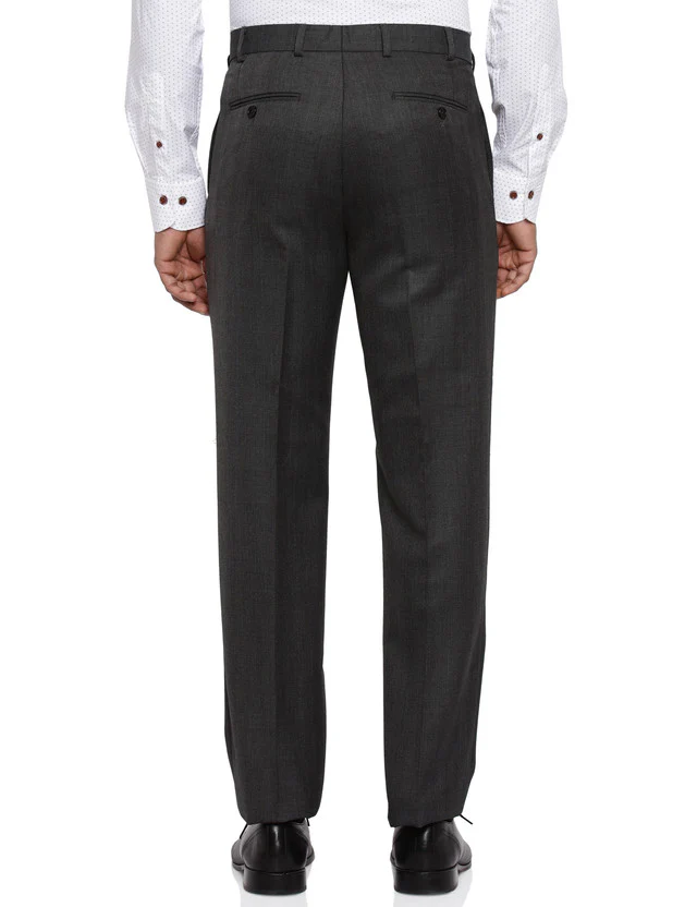 Raymond Grey Contemporary Fit Polyester Blend Trouser - Image 4