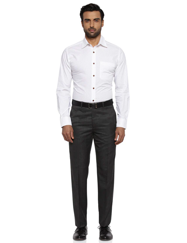 Raymond Grey Contemporary Fit Polyester Blend Trouser - Image 6