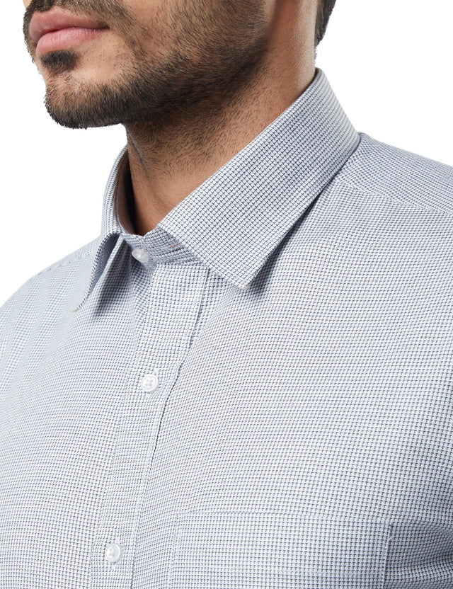 Raymond Grey Slim Fit Cotton Blend Formal Shirt - Image 6