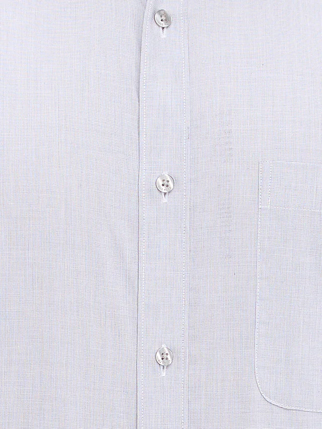Raymond Grey Solid Slim Fit Full Sleeve Cotton Shirt - Image 7
