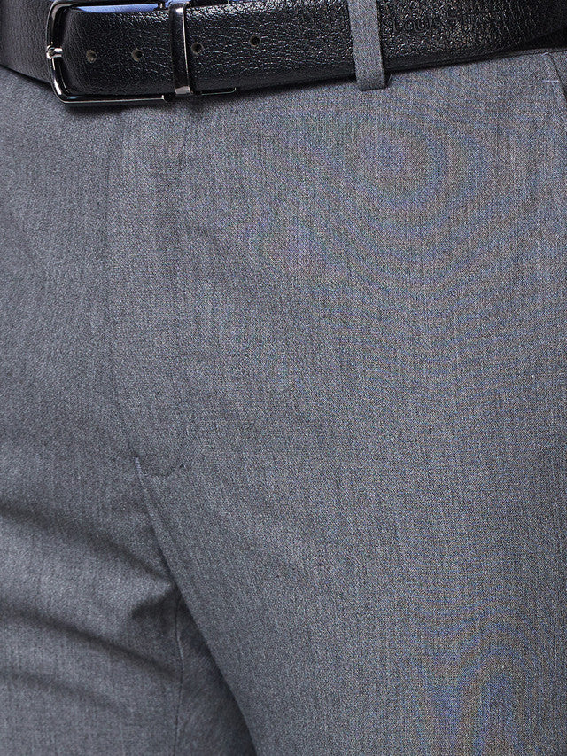 Raymond Grey Solid Slim Fit Polyester Blend Trouser - Image 6