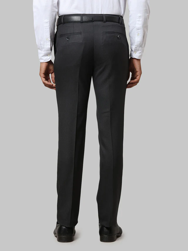 Raymond Grey Structure Slim Fit Polyester Blend Trouser - Image 4