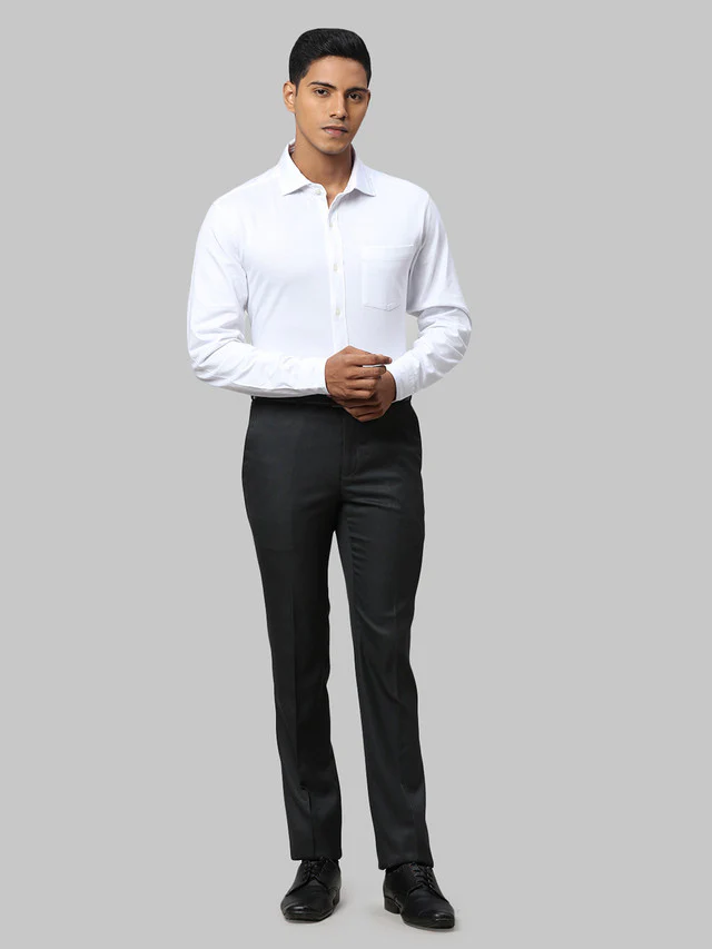 Raymond Grey Structure Slim Fit Polyester Blend Trouser - Image 5