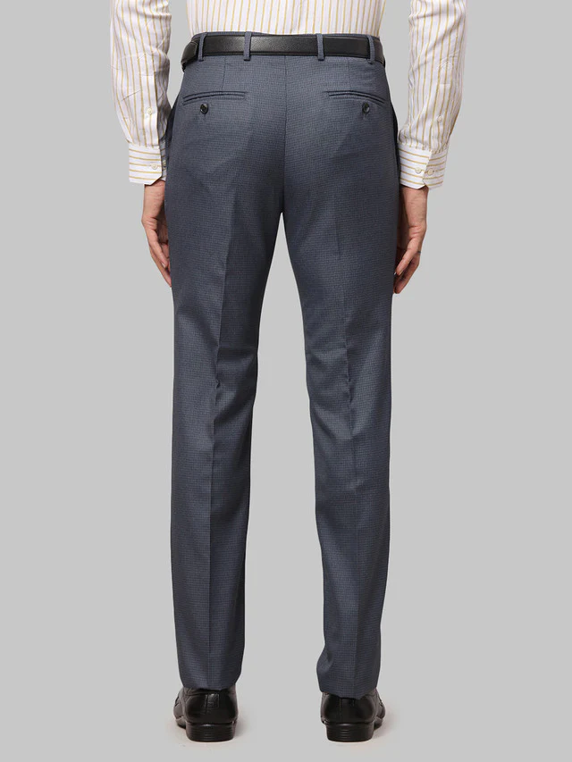 Raymond Grey Structure Slim Fit Polyester Blend Trouser - Image 4