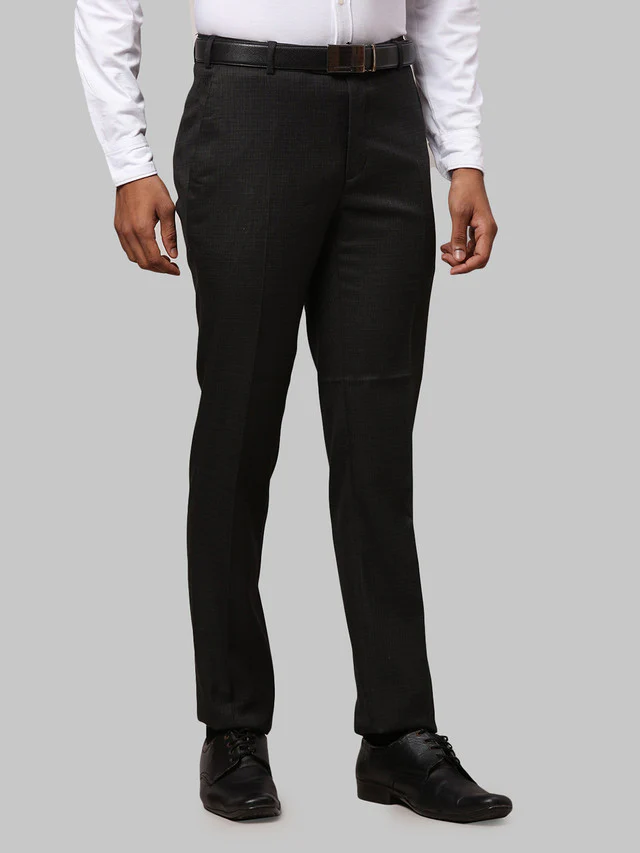 Raymond Grey Structure Slim Fit Polyester Blend Trouser - Image 10