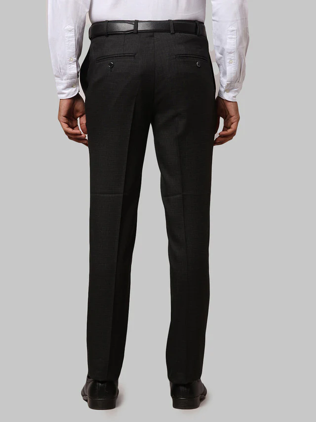 Raymond Grey Structure Slim Fit Polyester Blend Trouser - Image 12
