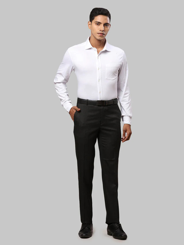 Raymond Grey Structure Slim Fit Polyester Blend Trouser - Image 13