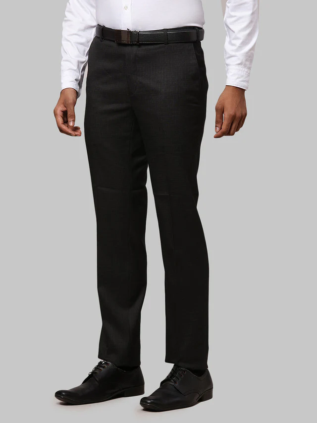 Raymond Grey Structure Slim Fit Polyester Blend Trouser - Image 3