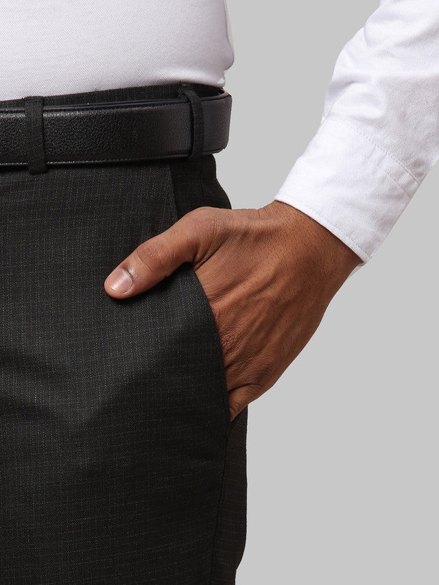 Raymond Grey Structure Slim Fit Polyester Blend Trouser - Image 7