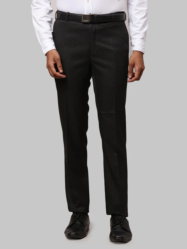 Raymond Grey Structure Slim Fit Polyester Blend Trouser - Image 9