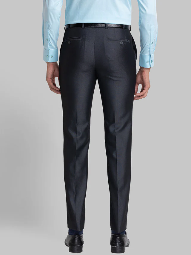 Raymond Grey Structure Slim Fit Polyester Blend Trouser - Image 4