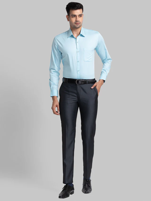 Raymond Grey Structure Slim Fit Polyester Blend Trouser - Image 5