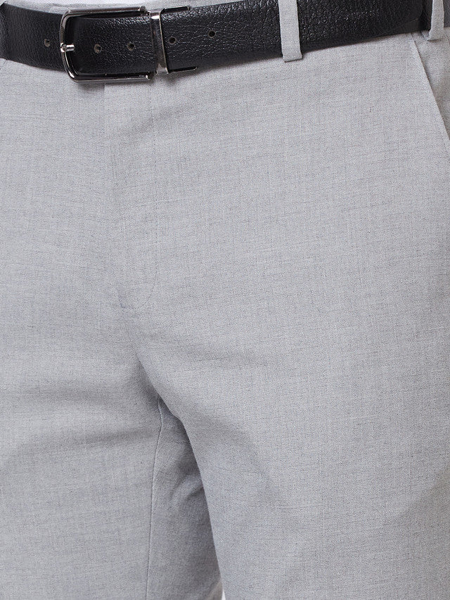 Raymond Grey Structure Slim Fit Polyester Blend Trouser - Image 6