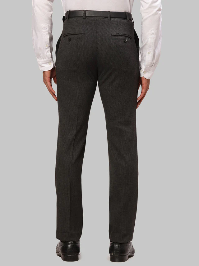 Raymond Grey Structure Slim Fit Polyester Blend Trouser - Image 5