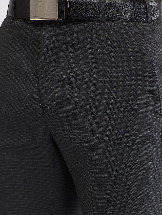 Raymond Grey Structure Slim Fit Polyester Blend Trouser - Image 6