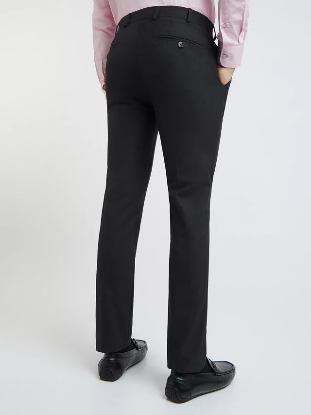 Raymond Grey Structure Slim Fit Polyester Blend Trouser - Image 4