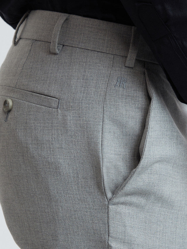 Raymond Grey Structure Slim Fit Polyester Blend Trouser - Image 7