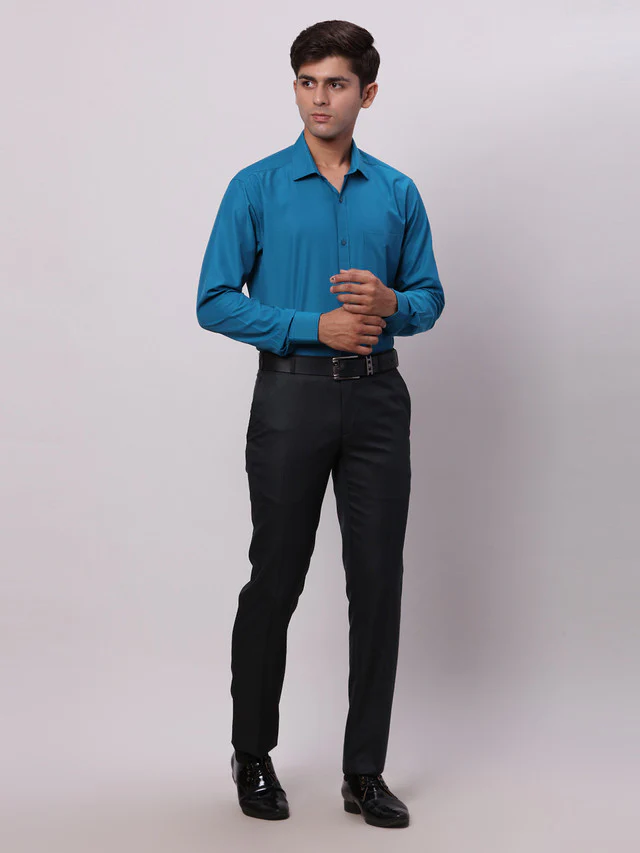 Raymond Grey Structure Slim Fit Polyester Blend Trouser - Image 6