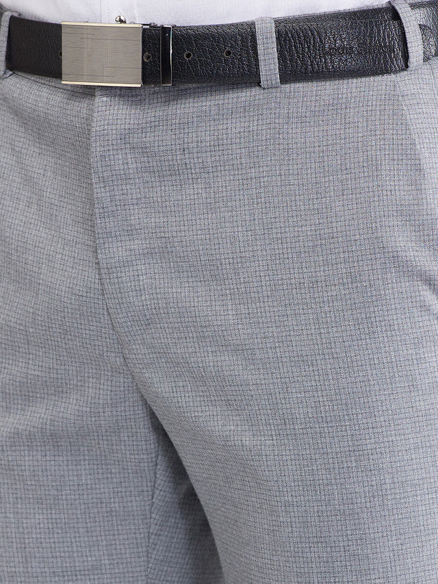 Raymond Grey Structure Slim Fit Polyester Blend Trouser - Image 6
