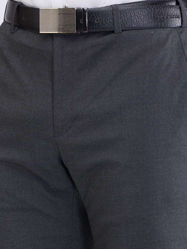 Raymond Grey Structure Slim Fit Polyester Blend Trouser - Image 5