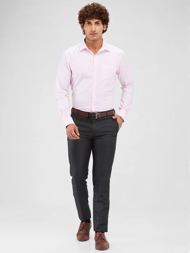 Raymond Grey Structure Slim Fit Polyester Blend Trouser - Image 5