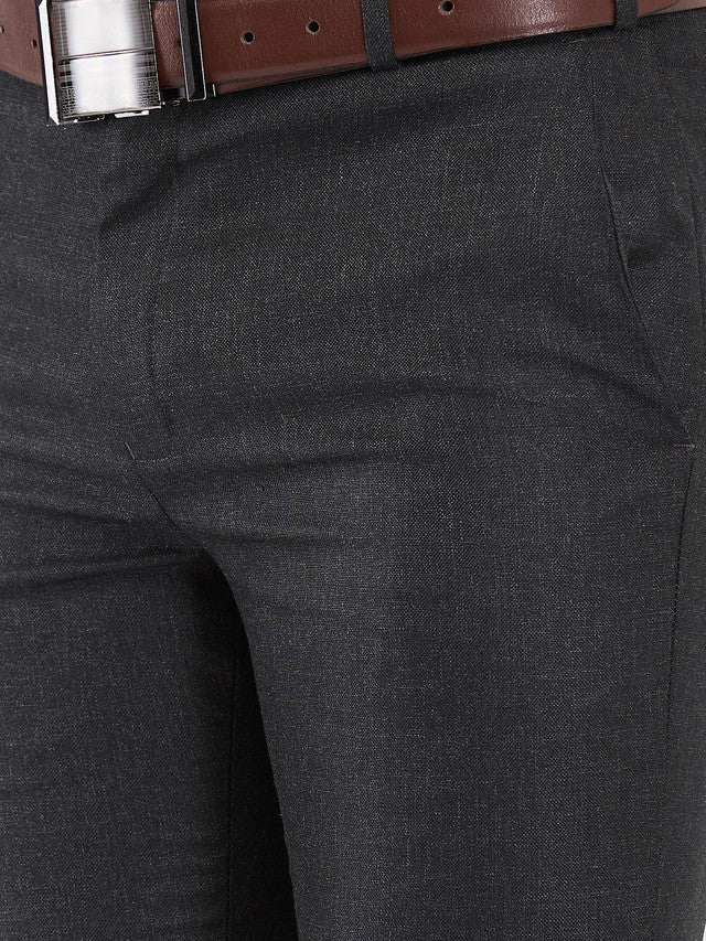 Raymond Grey Structure Slim Fit Polyester Blend Trouser - Image 6