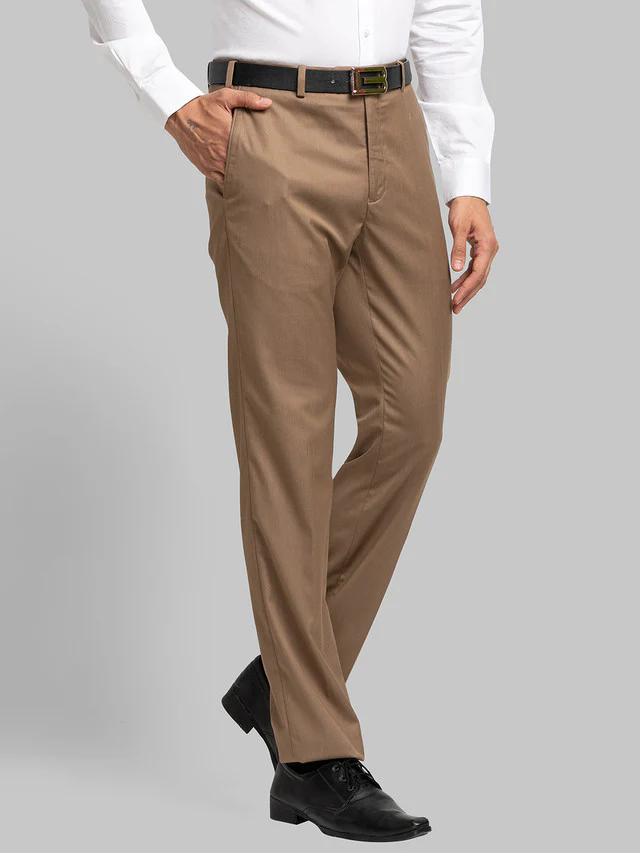 Raymond Khaki Solid Contemporary Fit Terylene Blend Trouser - Image 2