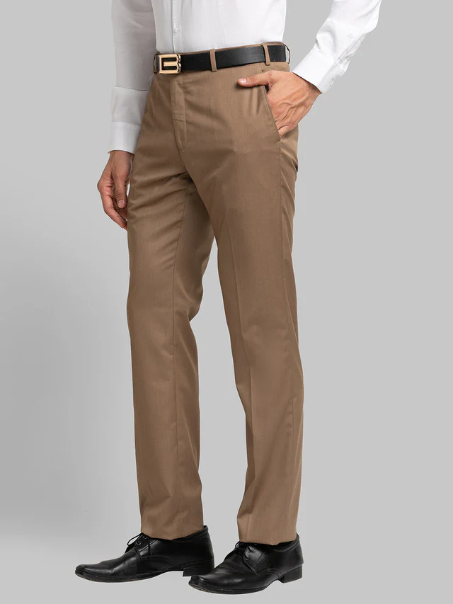 Raymond Khaki Solid Contemporary Fit Terylene Blend Trouser - Image 3