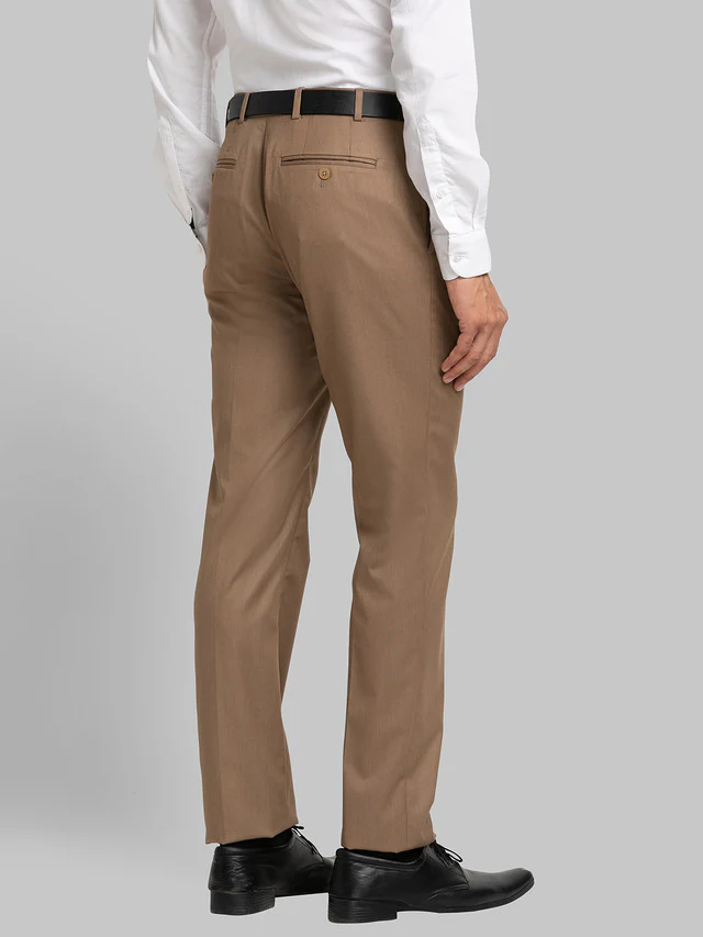 Raymond Khaki Solid Contemporary Fit Terylene Blend Trouser - Image 4