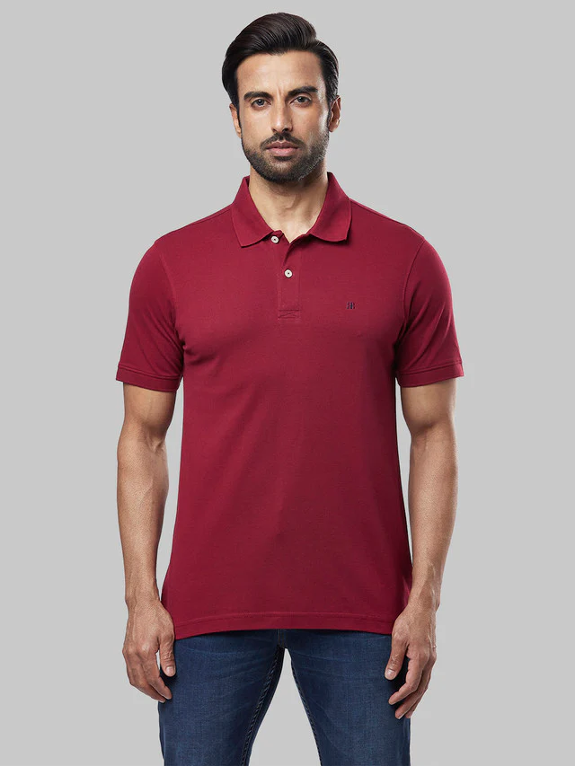 Raymond Maroon Modern Fit Supima Cotton T-Shirt