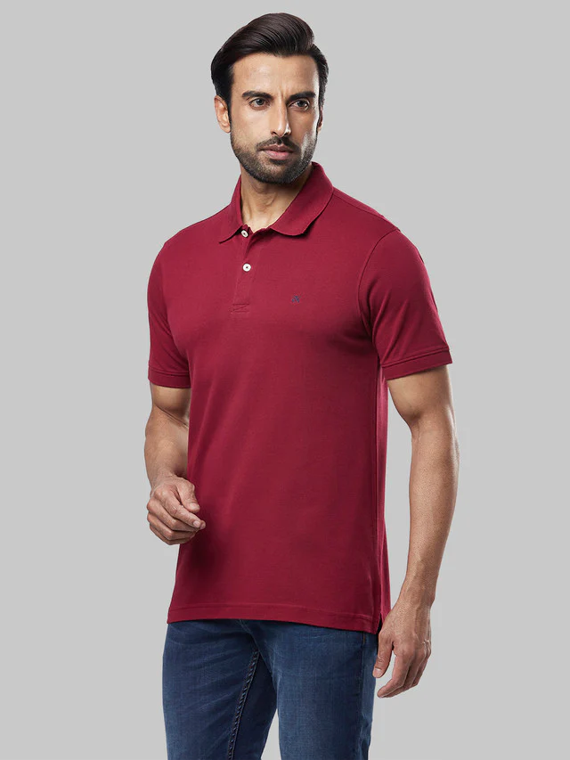 Raymond Maroon Modern Fit Supima Cotton T-Shirt - Image 3