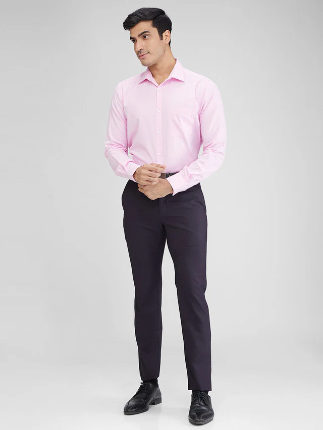 Raymond Men Maroon Slim Fit Structure Trouser - Image 5