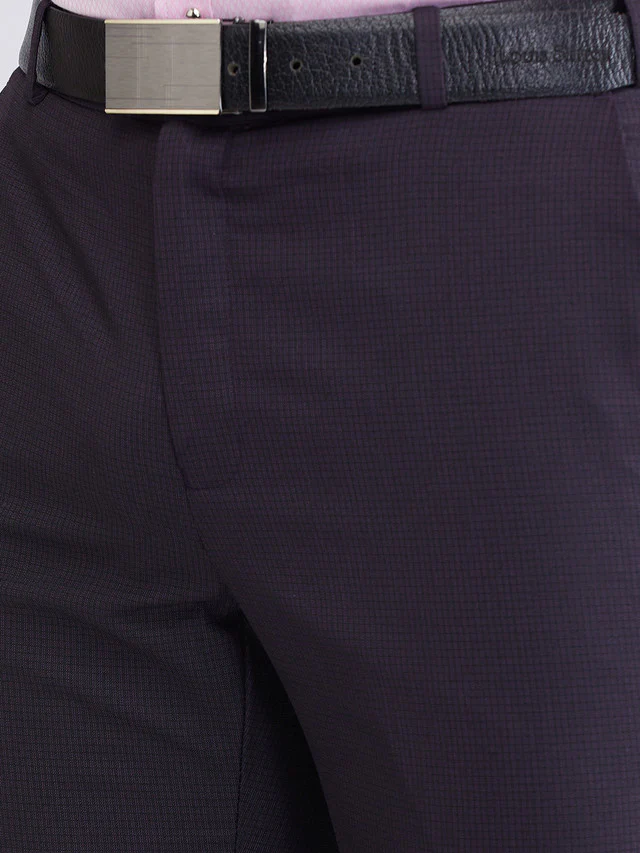 Raymond Men Maroon Slim Fit Structure Trouser - Image 6