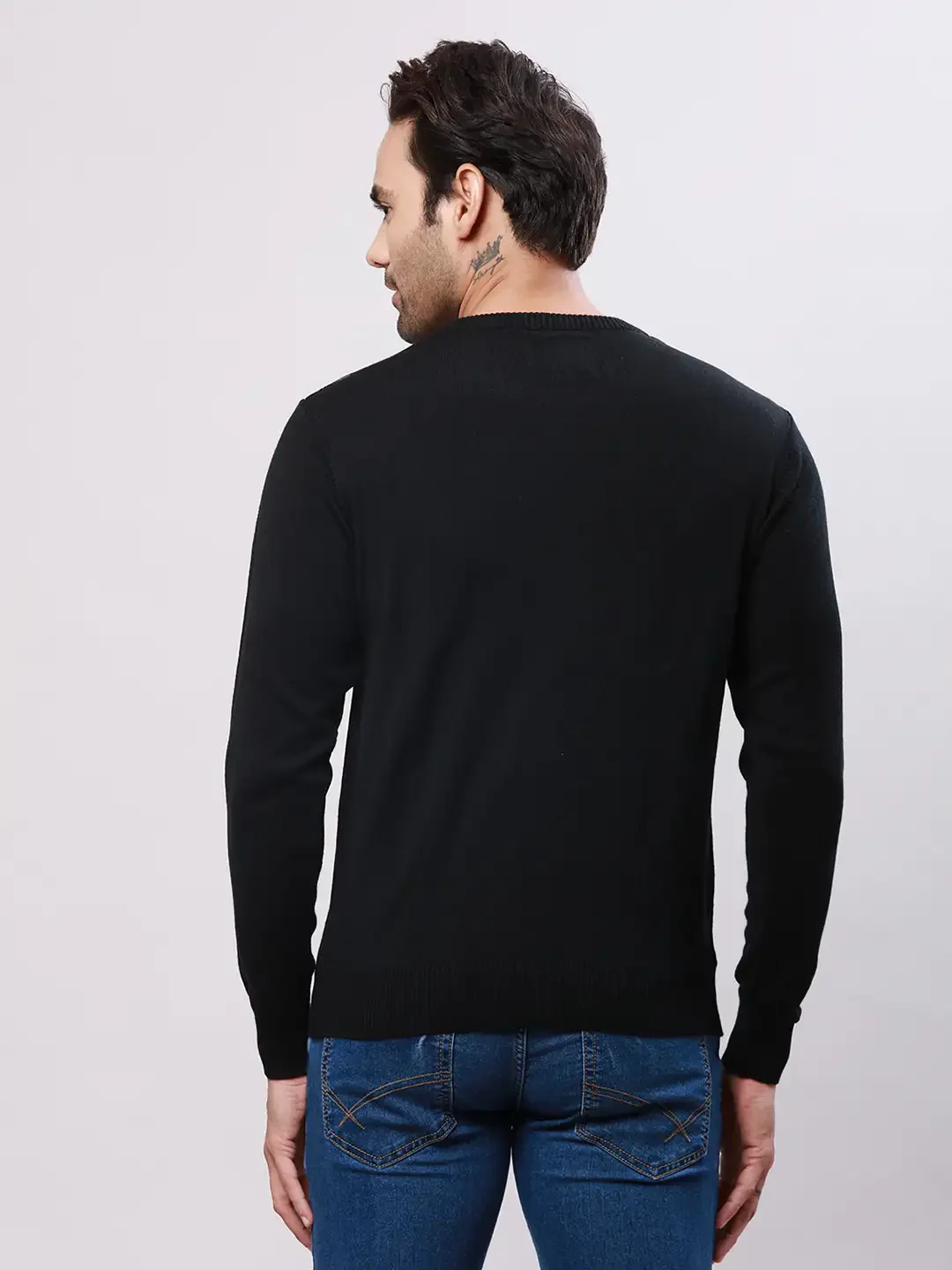 Raymond Men Black Argyle Acrylic Blend Sweaters - Image 4