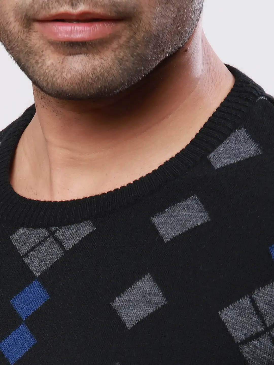 Raymond Men Black Argyle Acrylic Blend Sweaters - Image 6