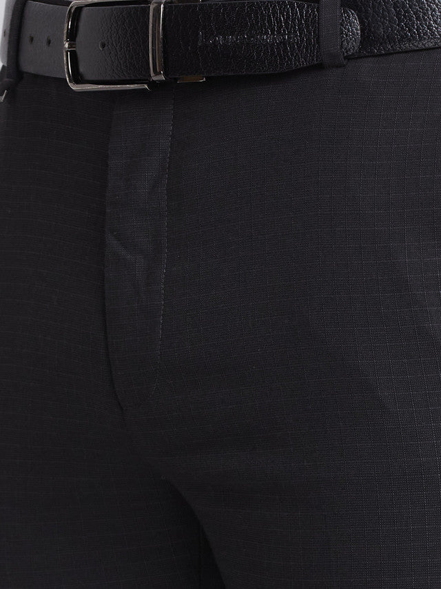 Raymond Men Black Checkered Slim Fit Trouser - Image 6