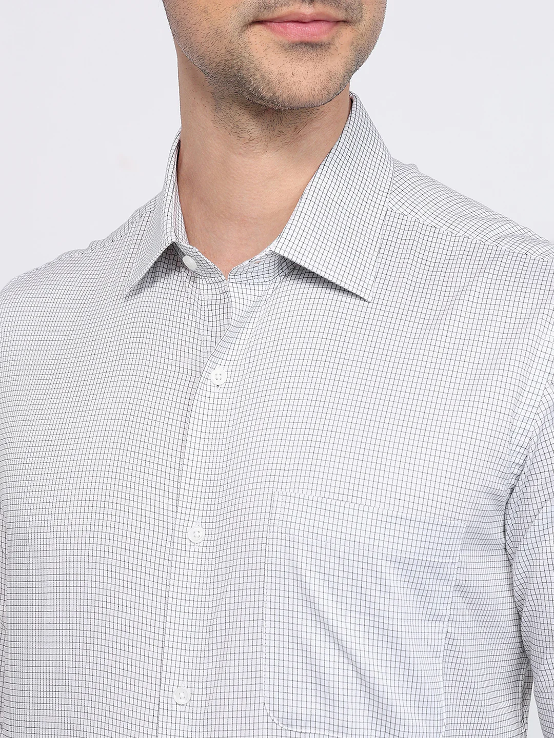 Raymond Men Black Checks Contemporary Fit Cotton Shirt - Image 6
