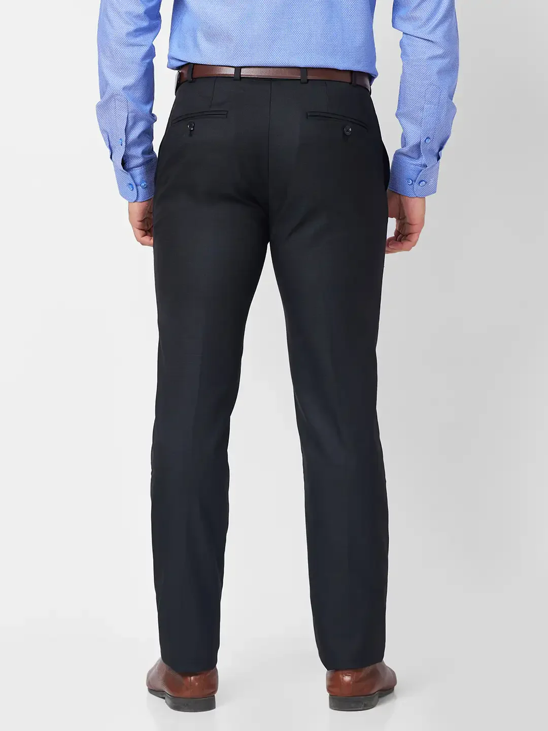 Raymond Men Black Checks Slim Fit Polyester Blend Trouser - Image 4