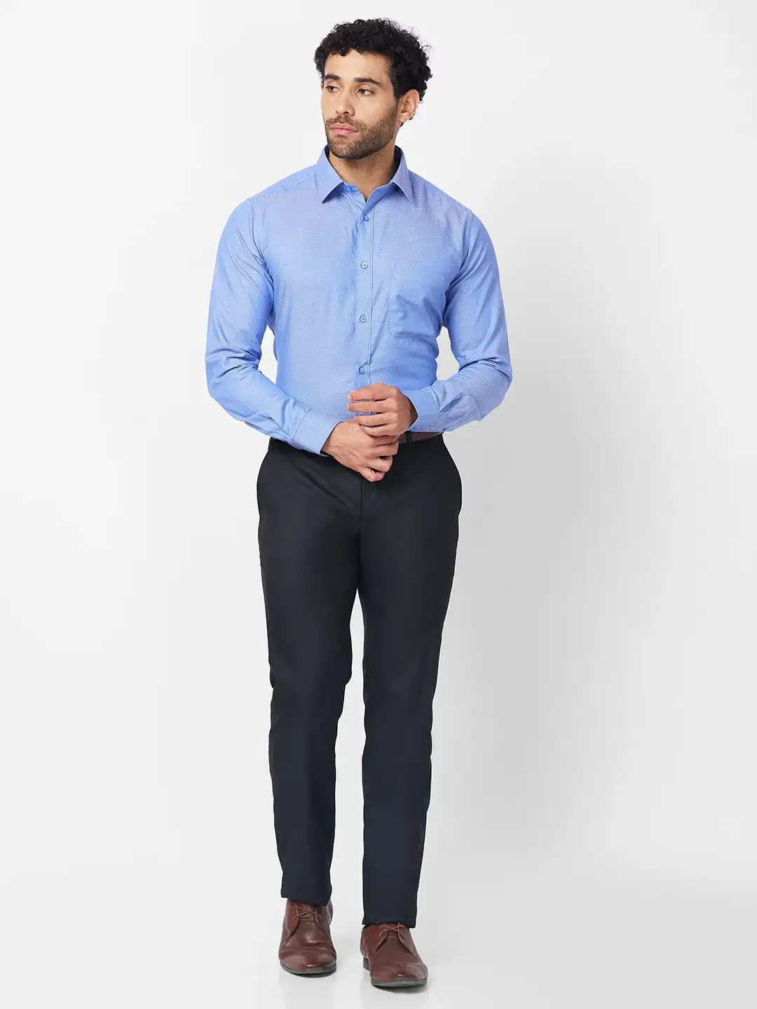 Raymond Men Black Checks Slim Fit Polyester Blend Trouser - Image 5