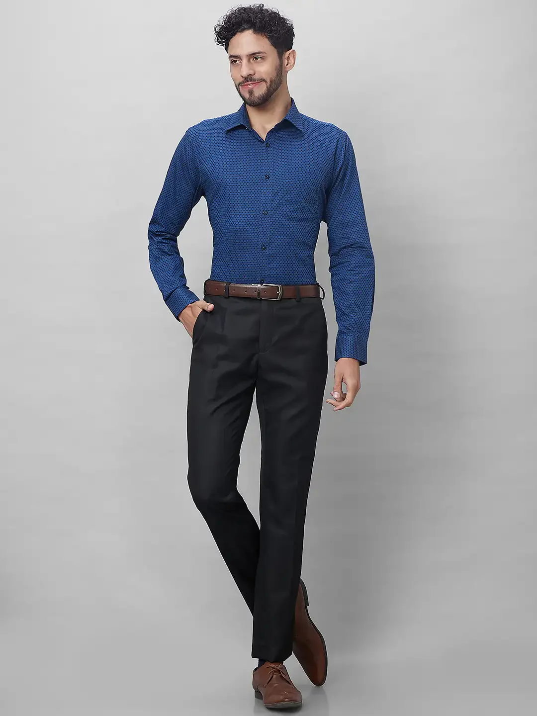 Raymond Men Black Checks Slim Fit Polyester Blend Trouser - Image 5